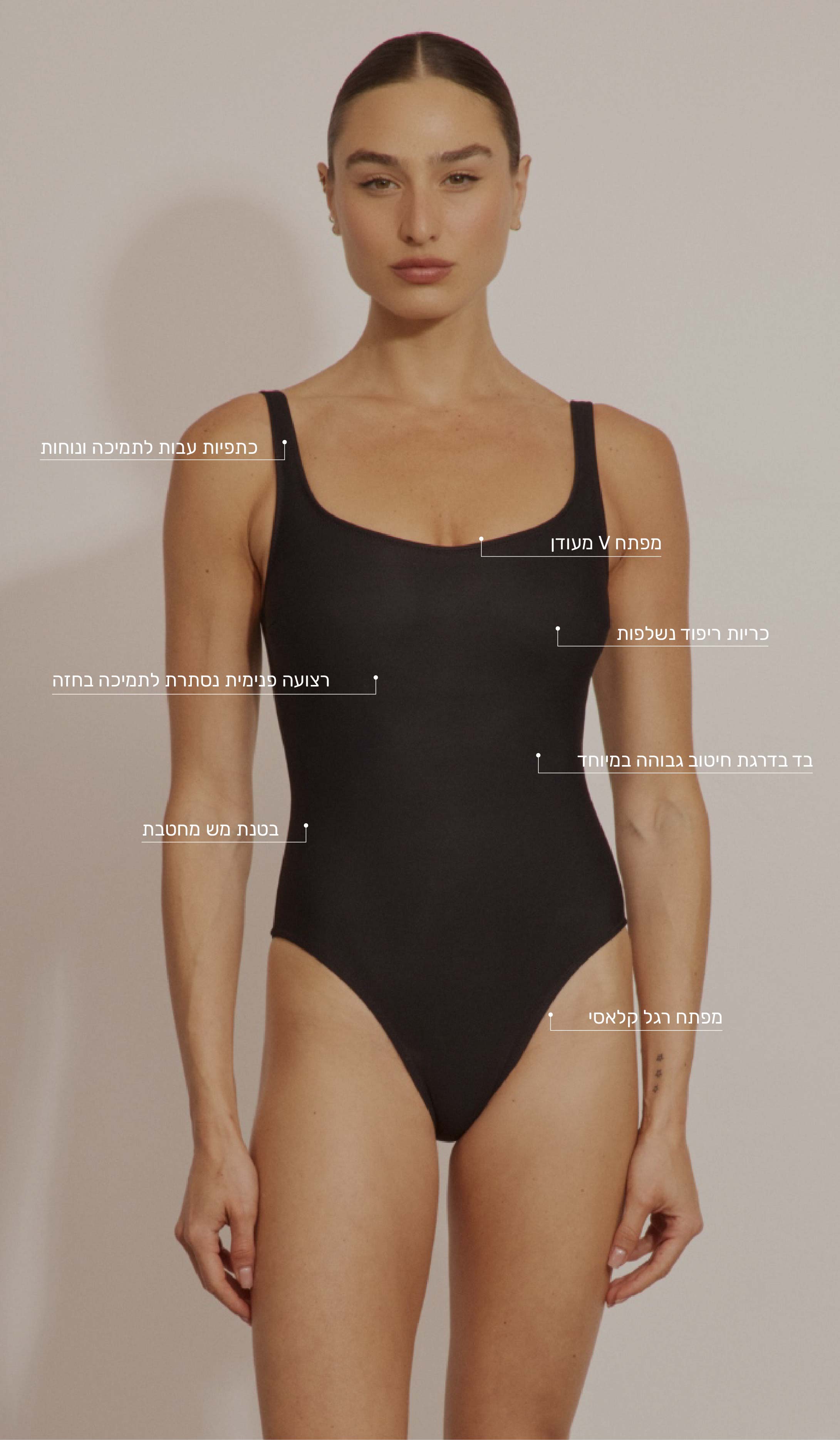 בגד ים שלם לנשים - ריילי שחור