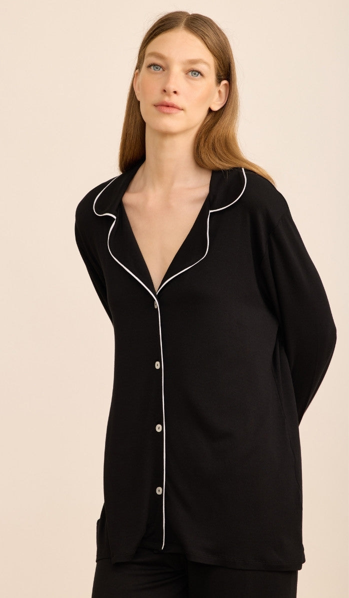 סט מכופתר מבד מודל - אלכסה שחור