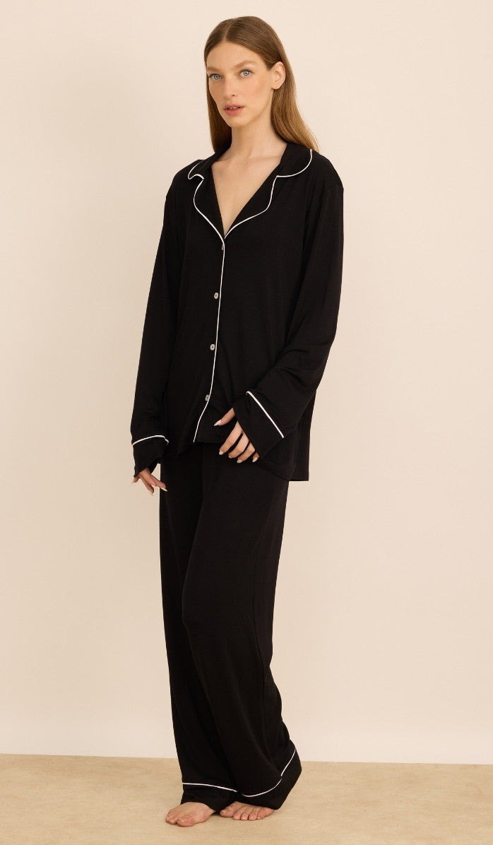 סט מכופתר מבד מודל - אלכסה שחור