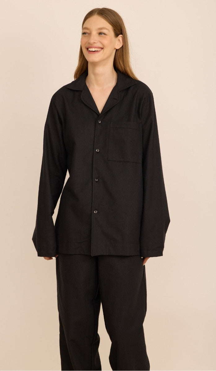 סט מכופתר פלנל - ג'יימס שחור