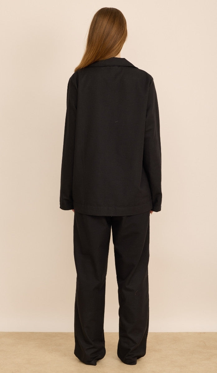 סט מכופתר פלנל - ג'יימס שחור