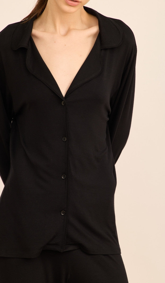 סט מכופתר מבד מודל - לוסי שחור