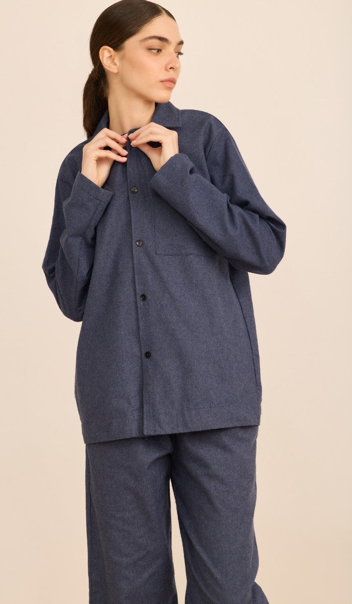 סט מכופתר פלנל - ג'יימס כחול ג'ינס