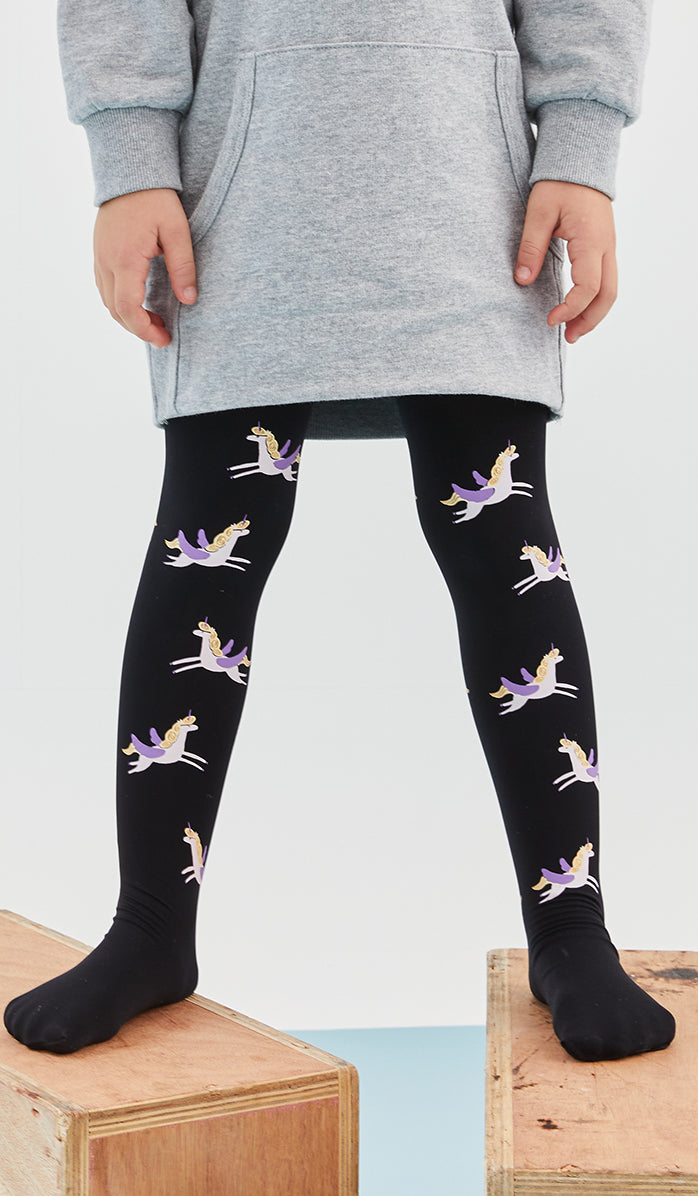 גרביון ילדות אטום - לעוף אל על שחור