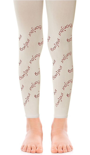 גרביון ילדות ללא כף רגל - בונז'ור קרם