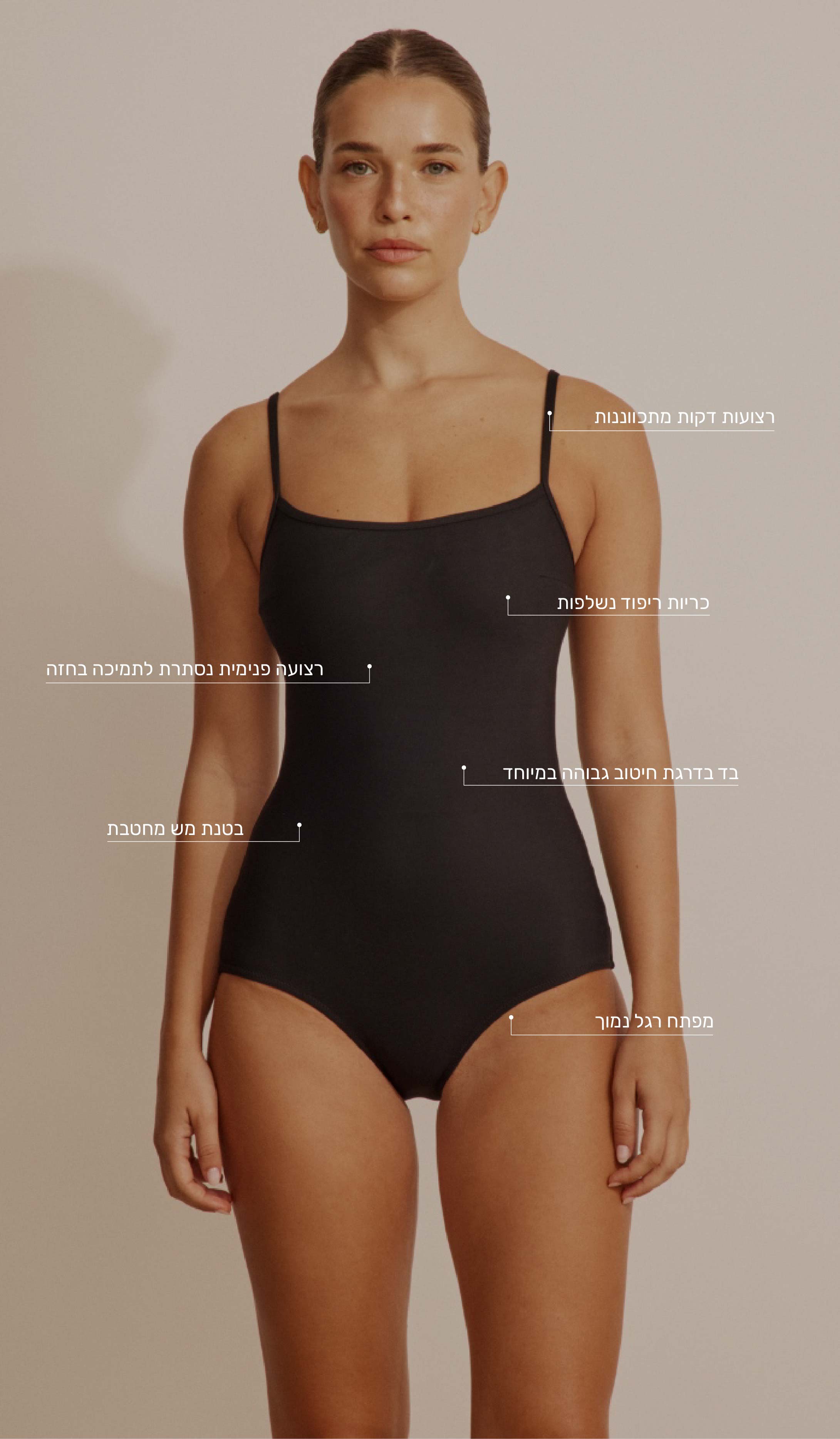 בגד ים שלם לנשים - שיינה שחור