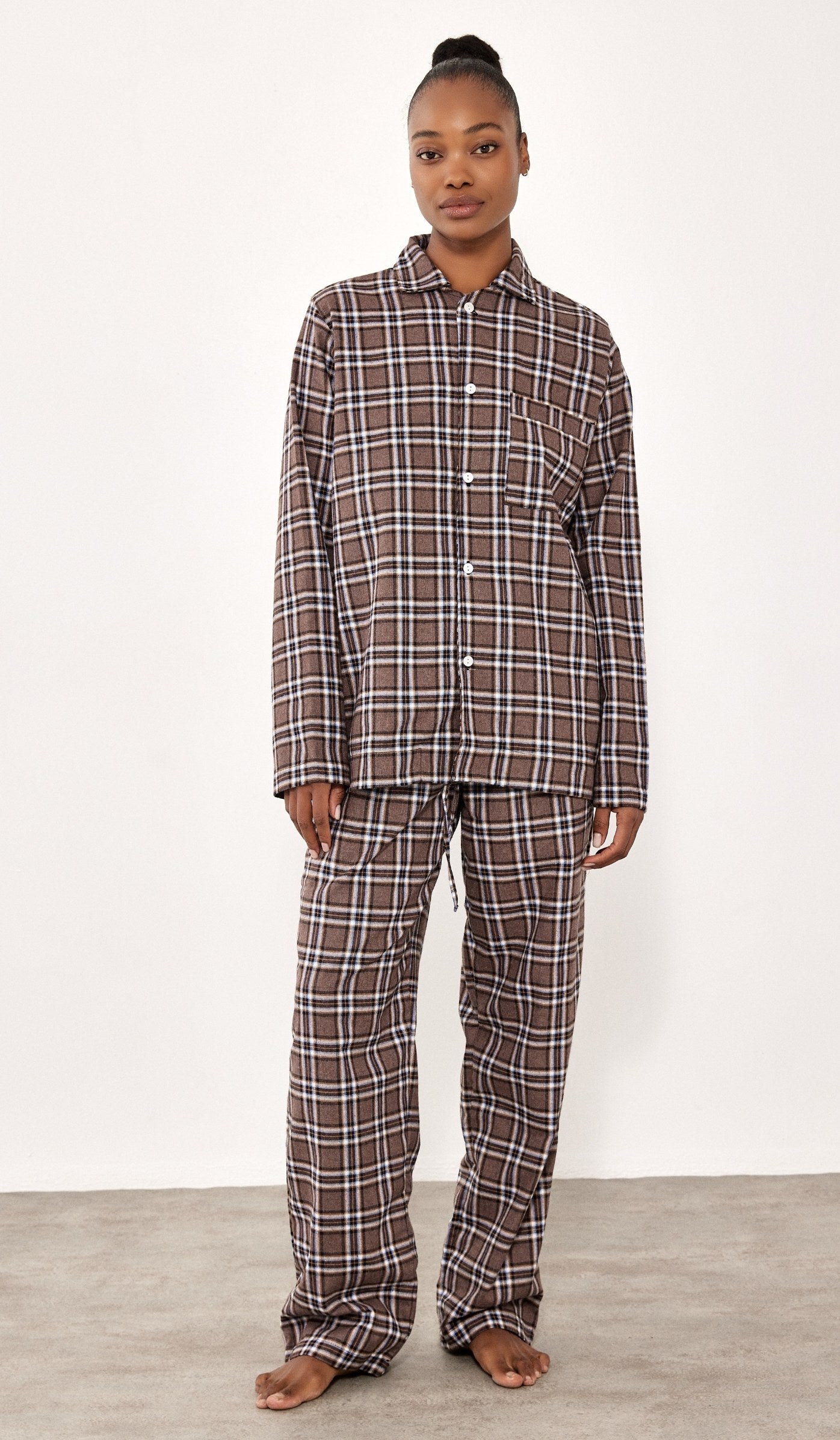 סט מכופתר פלנל - בילי חום משובץ