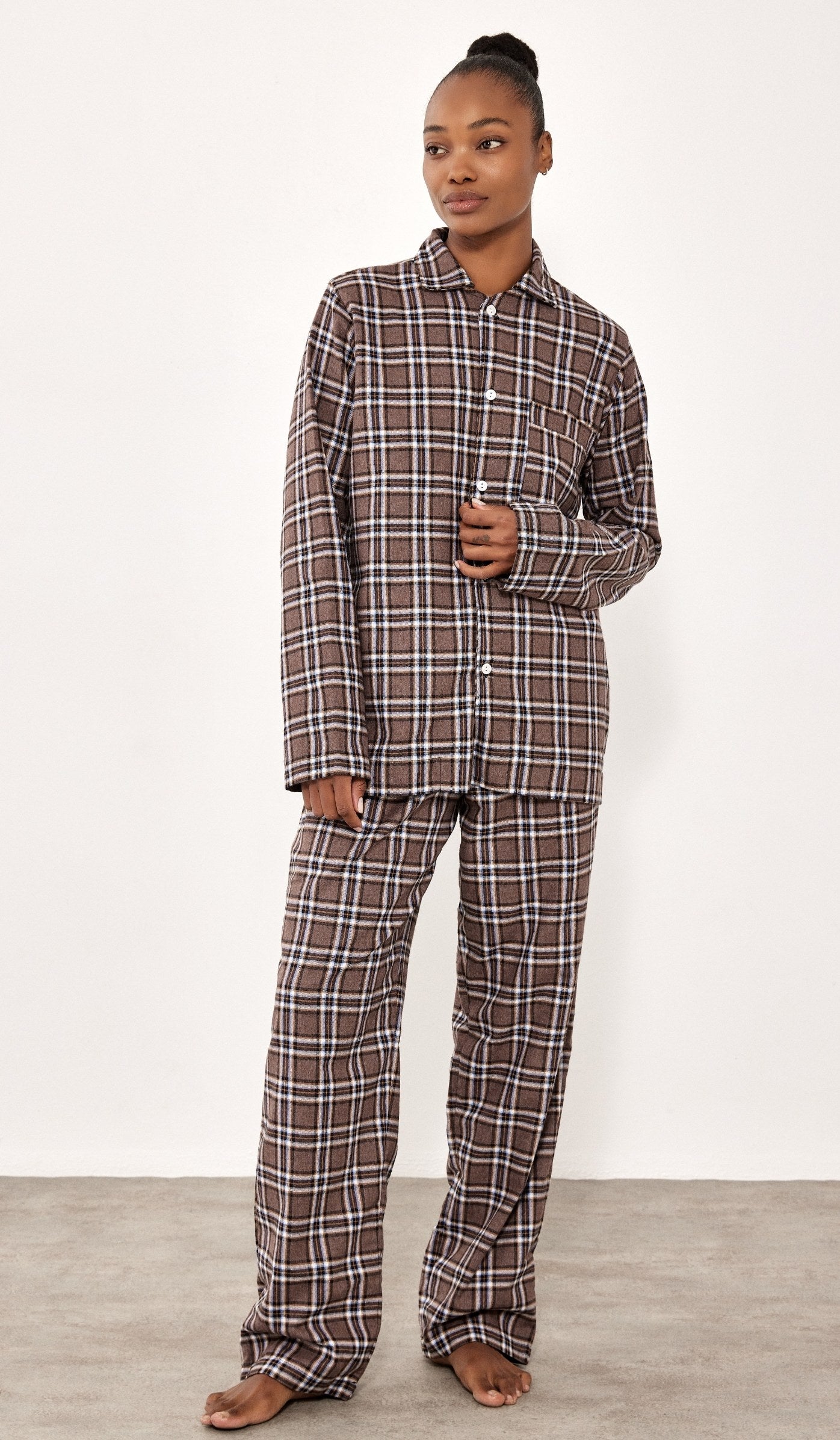 סט מכופתר פלנל - בילי חום משובץ