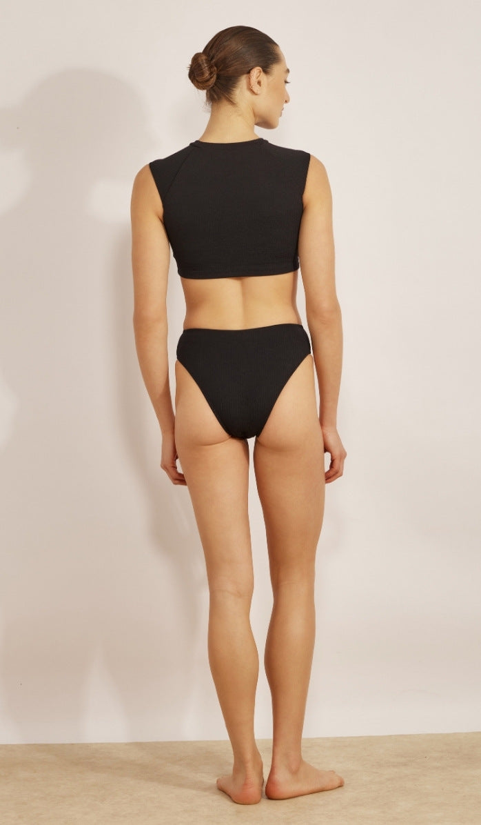 תחתון ביקיני לנשים - קלואי שחור וופל