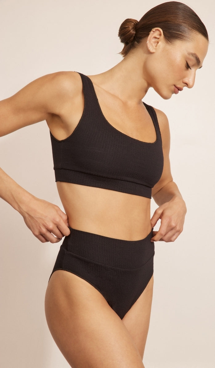 טופ ביקיני לנשים - אמילי שחור וופל