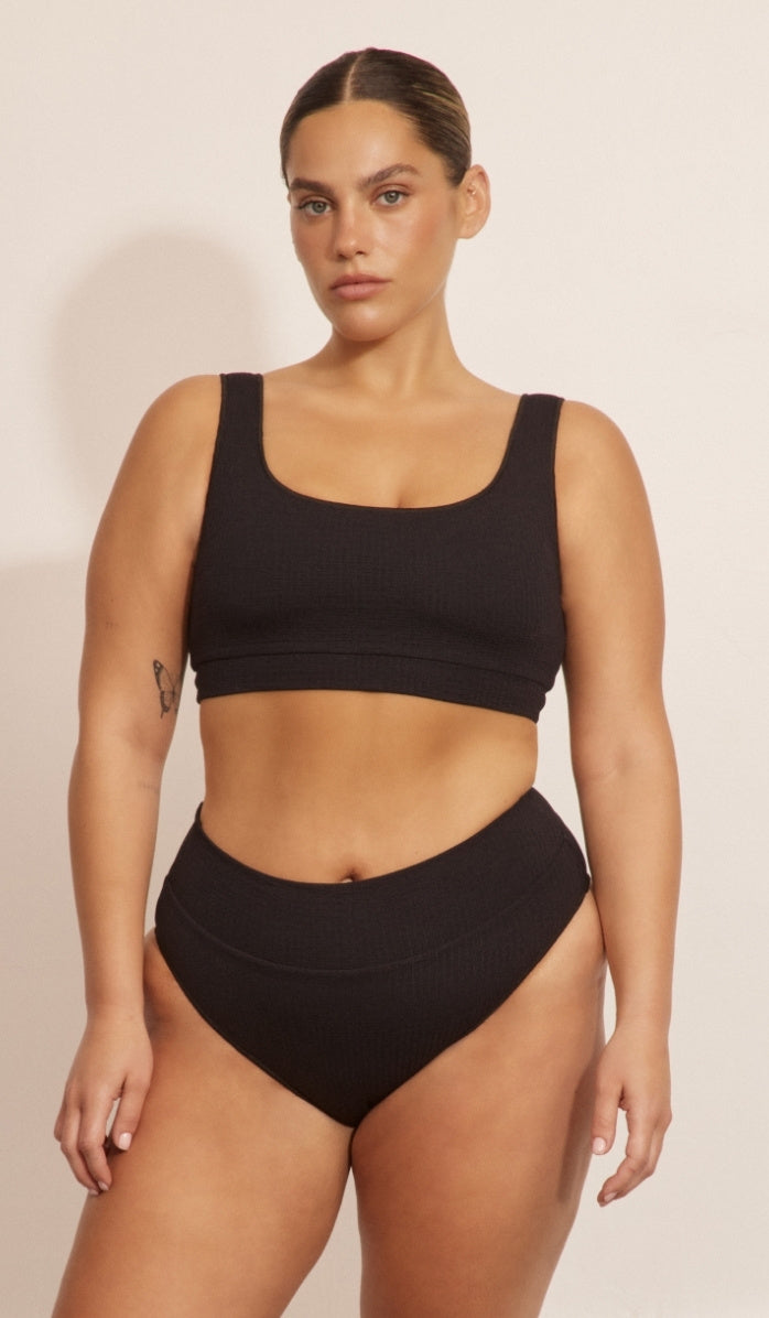 תחתון ביקיני לנשים - אמילי שחור וופל