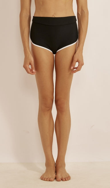 תחתון ביקיני לנשים - איב שחור לבן  ריב