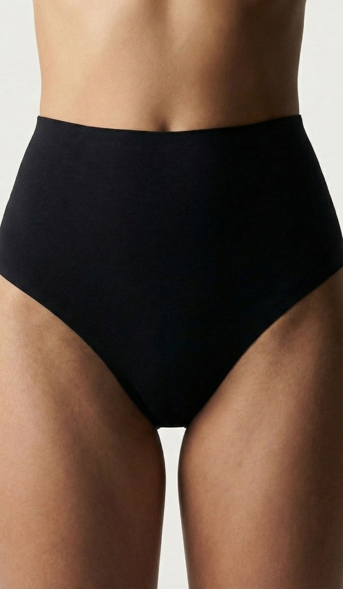 תחתון כותנה ללא תפרים - מקסי שחור