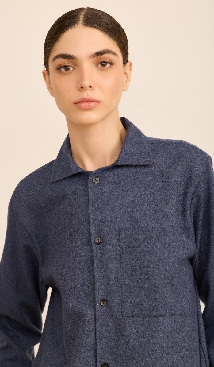 סט מכופתר פלנל - ג'יימס כחול ג'ינס