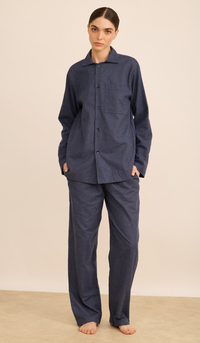 סט מכופתר פלנל - ג'יימס כחול ג'ינס