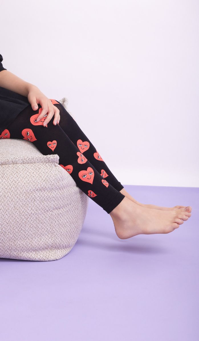 גרביון ילדות ללא כף רגל - אדון לב שחור