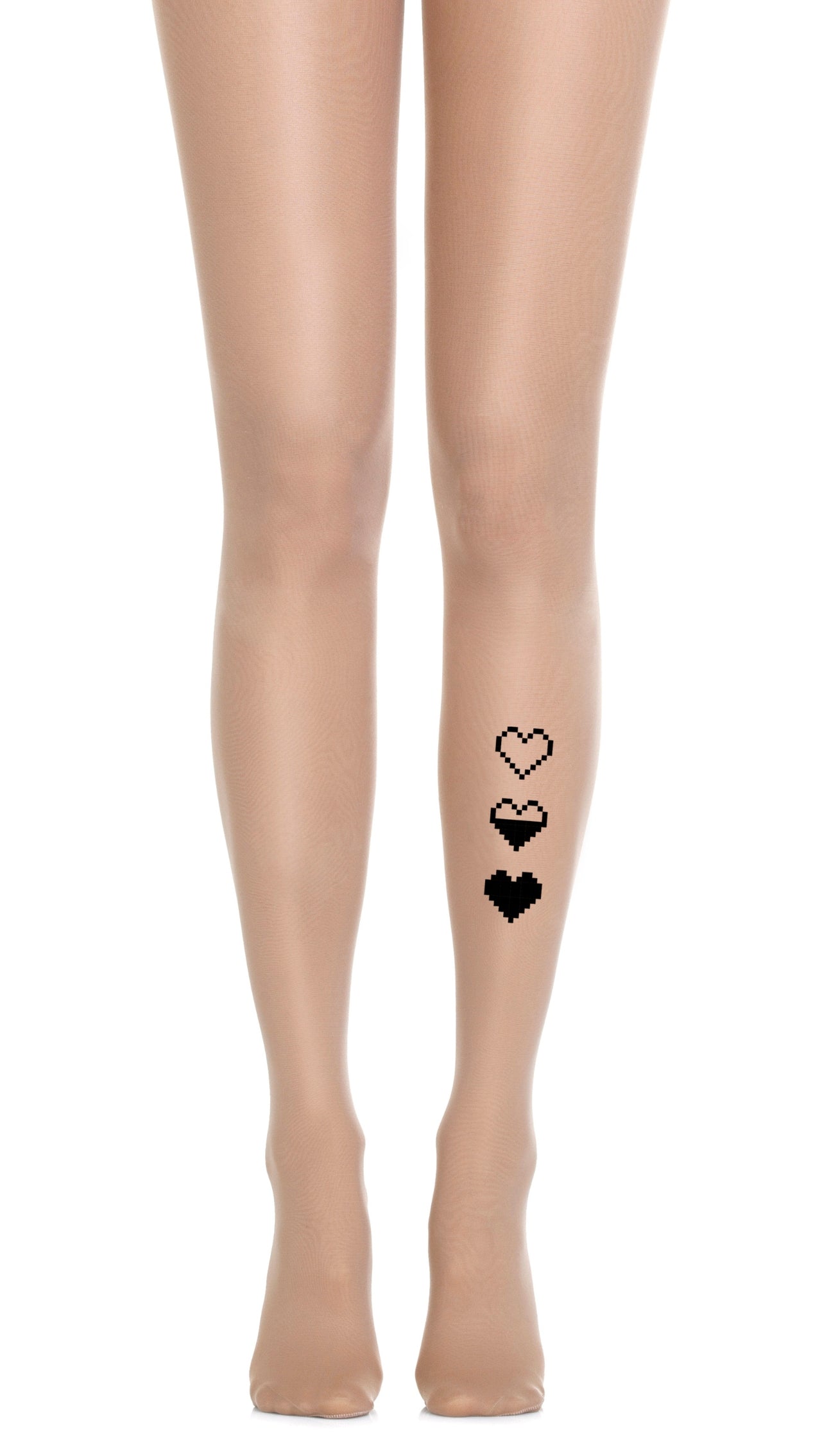 גרביונים שקופים עם הדפס לבבות